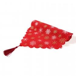 Karácsonyi asztalterítő futó ARANY-FEHÉR HÓPIHÉK- 180 x 35 cm