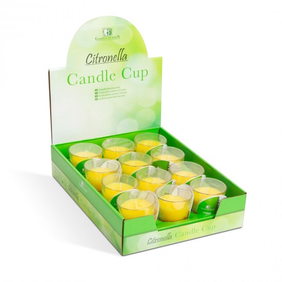 Citronella scented candle glass - 6.5 x 6.5 cm