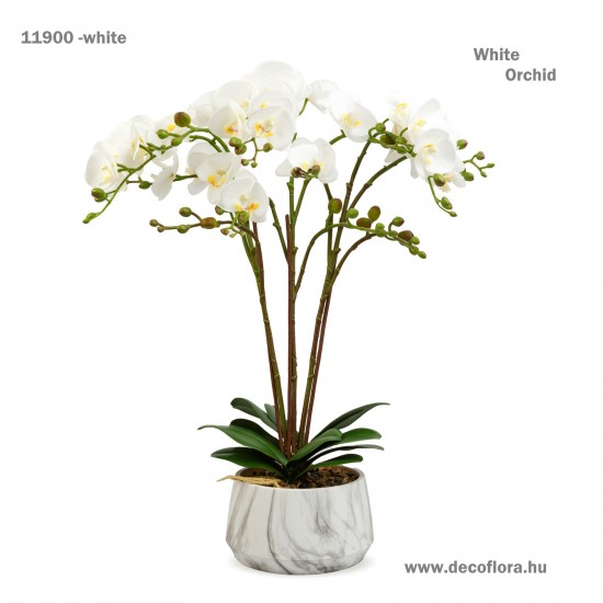 Műnövény - Orchidea - fehér - 58 cm Műnövény - Orchidea - fehér - 58 cm