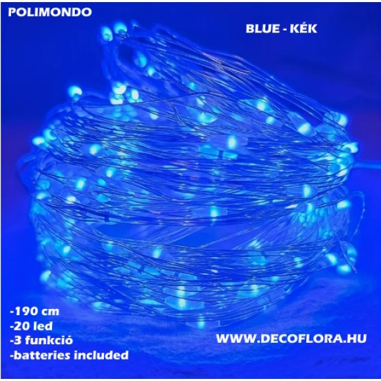 Micro led fenyfuzer Hideg fehér - led fényfűzér - led fényfűzér 200 cm - 20 led