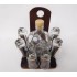 Ball Bottle with 6 Brandy shooters in Wooden holder