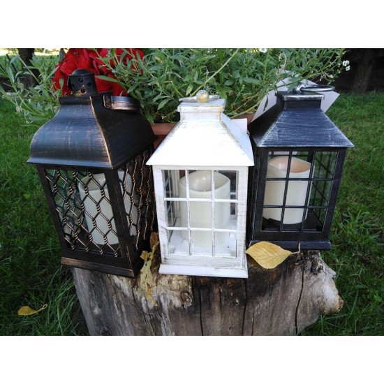 Lantern Antique, with electric candle 20 cm