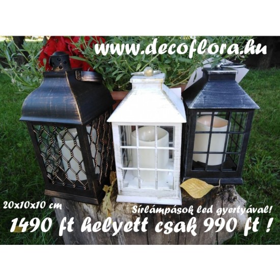 Antikolt lámpás, elektromos gyertyával 20 cm Antikolt lámpás, elektromos gyertyával 20 cm