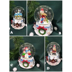 Hógömb zenélő Téli világ 80mm/12cm 4 féle