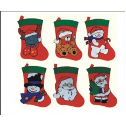 Mikulás csizma filcből piros 