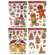 Window sticker Gingerbread 4 types 42*30 cm  Window sticker Gingerbread 4 types 42*30 cm
