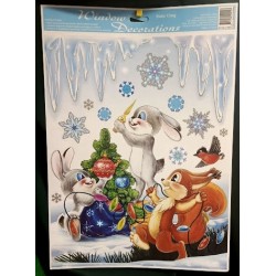 Ablakmatrica Nyuszikarácsony nagy 42*30 cm