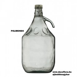 Demizson 5 liter, fehér, csatos Demizson 5 liter, fehér, csatos