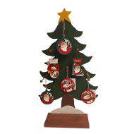 Wooden Christmas figures on diplay 48+1 pcs