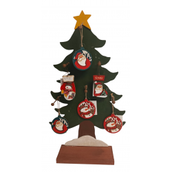 Wooden Christmas figures on diplay 48+1 pcs