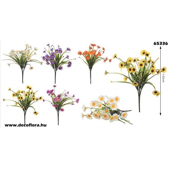 Mini margherita csokor 24 fejes 6 színben - margaréta - mezei virág 32 cm Mini margherita csokor 24 fejes 6 színben - margaréta - mezei virág 32 cm