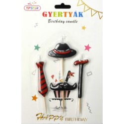 Szülinapi gyertya szett*4 - Gentleman