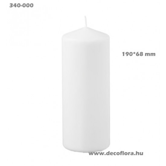 Tömbgyertya paraffin fehér 19 cm