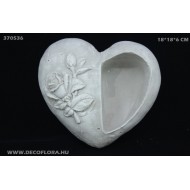 Kőszív félkaspó rózsadekorral 18*18*6 cm Kőszív félkaspó rózsadekorral 18*18*6 cm