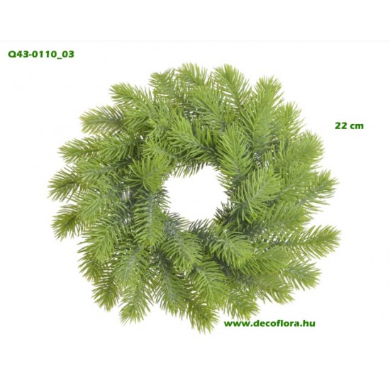 Fenyőkoszorú élethű ágakkal 22 cm Fenyőkoszorú élethű ágakkal 22 cm