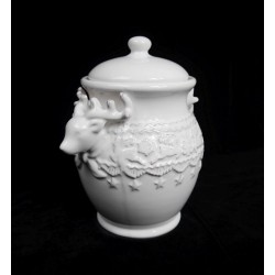 Kerámia tároló Szarvasfővel 20*14*19 cm