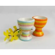 Kerámia tojástartó színes csíkos 5,5*5,5 cm