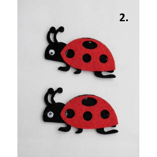 Katica filc dekoráció öntapadós 2db/szett 3féle