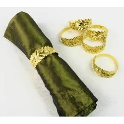 Szalvétagyűrű 6db - Babérkoszorú arany