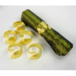 Szalvétagyűrű 6db - Pálmalevél arany