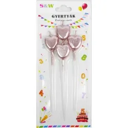 Tortagyertya szív 14 cm 2 színben