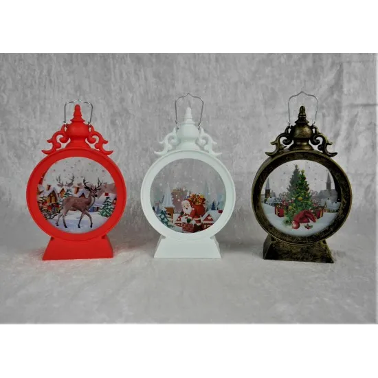 Karácsonyi viharlámpás LED - 3 színben - kerek lámpás _ karácsony