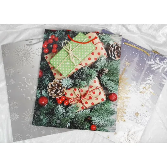 Ajándéktasak Karácsony 2025  XL méret - karácsonyi dísztasak