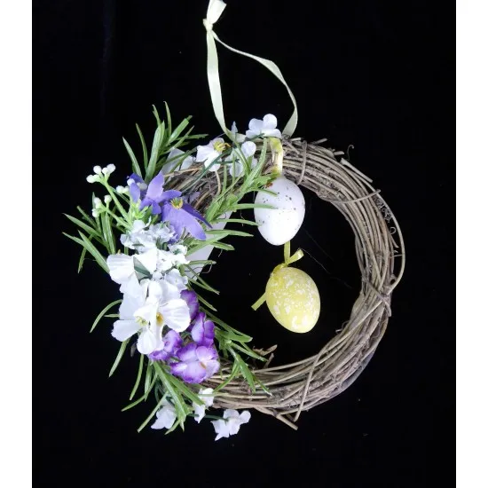 Húsvéti koszorú ajtódísz vesszőből