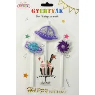 Szülinapi gyertya szett*3 - Space
