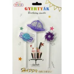 Szülinapi gyertya szett*3 - Space