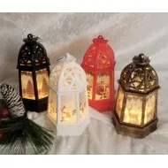 Karácsonyi lámpás Hexa 13*7cm