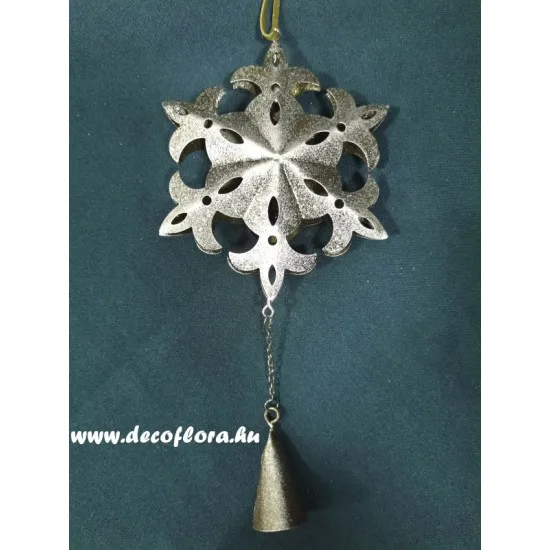 Acél függődísz-karácsonyfadísz 25 cm