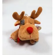 Plüss kulcstartó Réni csíkos sállal