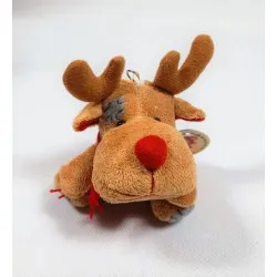 Plüss kulcstartó Réni csíkos sállal