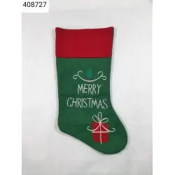 Mikulás csizma hímzett Merry Christmas 43cm