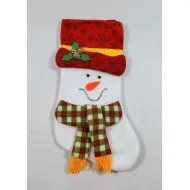 Mikulás csizma fémcsengővel Hóember 38cm