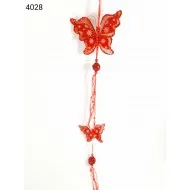 Karácsonyi pillangó girland lila/fehér/piros/narancs