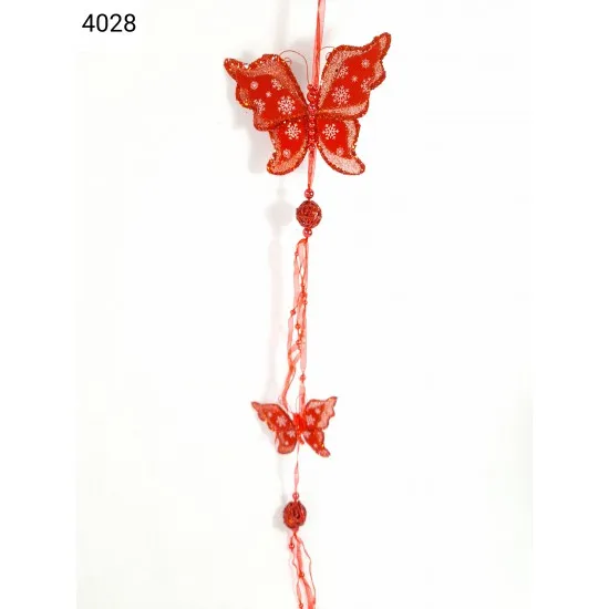 Karácsonyi pillangó girland lila/fehér/piros/narancs