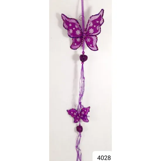 Karácsonyi pillangó girland lila/fehér/piros/narancs