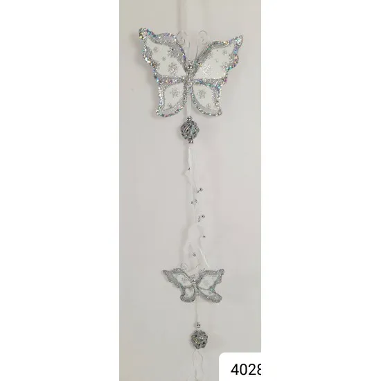 Karácsonyi pillangó girland lila/fehér/piros/narancs