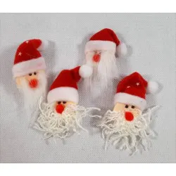 Mikulás fej csipeszen 4db