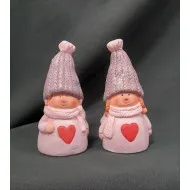 Kerámia gyerekek szürkében 13cm