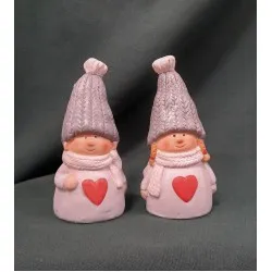 Kerámia gyerekek szürkében 13cm