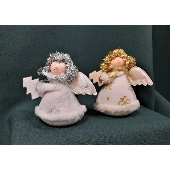 Angyalka fenyővel arany/ezüst