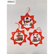 Karácsonyi piros fa csillag 20cm