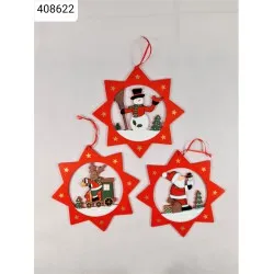 Karácsonyi piros fa csillag 20cm