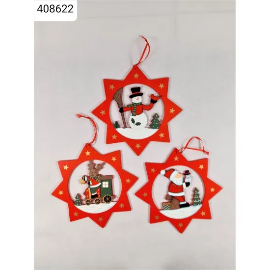 Karácsonyi piros fa csillag 20cm