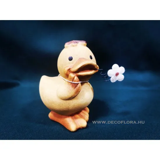 Kerámia kacsa virággal 10*7 cm