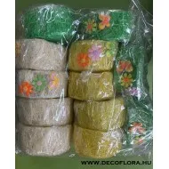 Szizál kosárka virágdekorral 12 cm