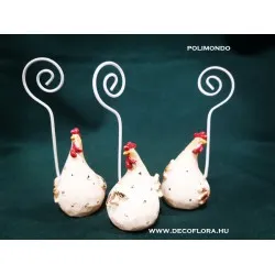 Poli kakas hosszú nyakú képtartóval 11 cm